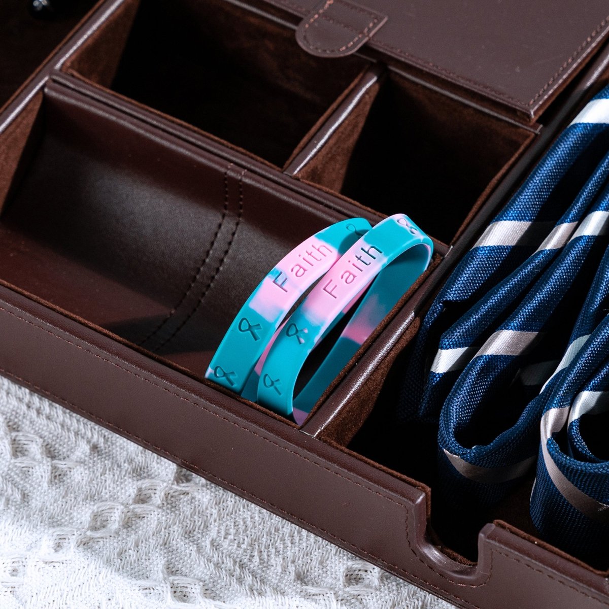 Hereditary Breast Cancer Pink & Teal Silicone Bracelet Wristbands - Fundraising For A Cause