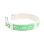25 Hope Light Green Ribbon Bangle Bracelets - Fundraising For A Cause