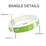25 Hope Lime Green Ribbon Bangle Bracelets - Fundraising For A Cause