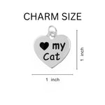 I Love My Cat Heart Charm Chunky Bracelets - Fundraising For A Cause