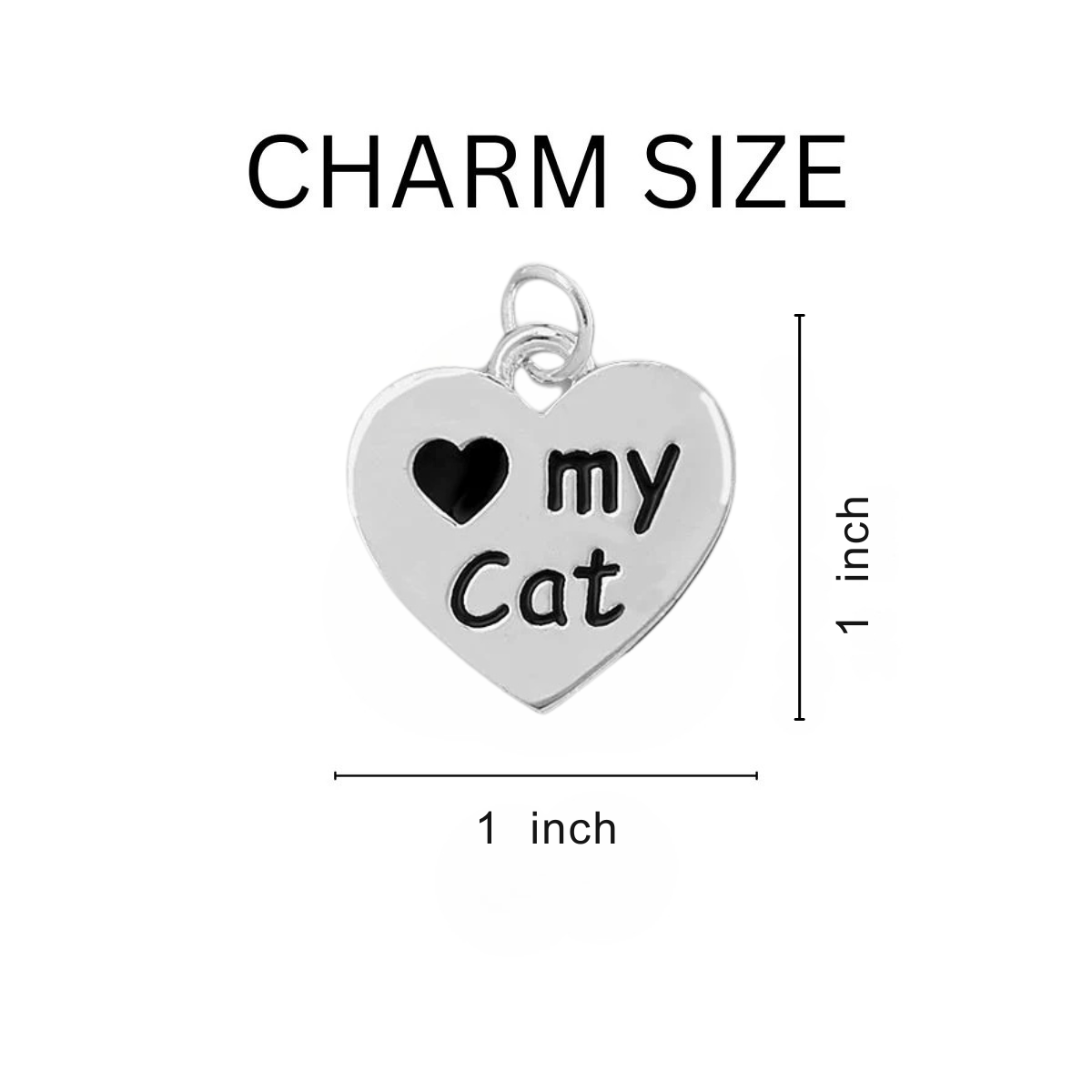 5 Pack I Love My Cat Heart Charm Partial Beaded Bracelets (5 Bracelets) - Fundraising For A Cause