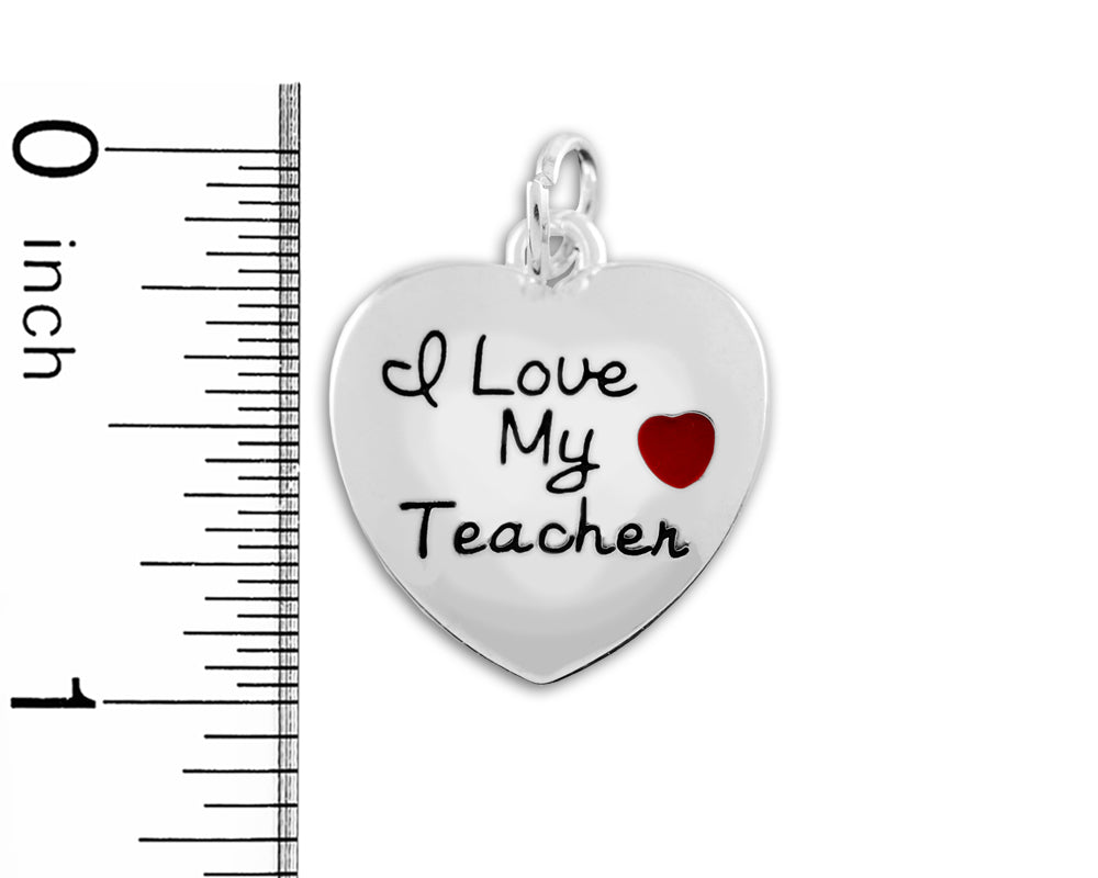 I Love My Teacher Heart Charms - Fundraising For A Cause