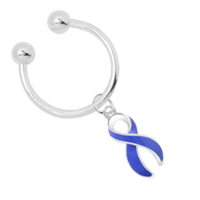 Load image into Gallery viewer, Periwinkle Ribbon Horseshoe Key Chains - Fundraising For A Cause