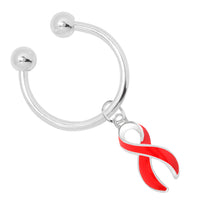Load image into Gallery viewer, Red Ribbon Horseshoe Key Chains - Fundraising For A Cause