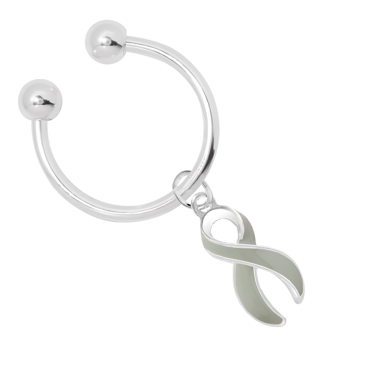 Gray Ribbon Horseshoe Key Chains - Fundraising For A Cause