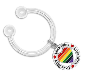 Round Rainbow Heart Love Wins Keychains - Fundraising For A Cause