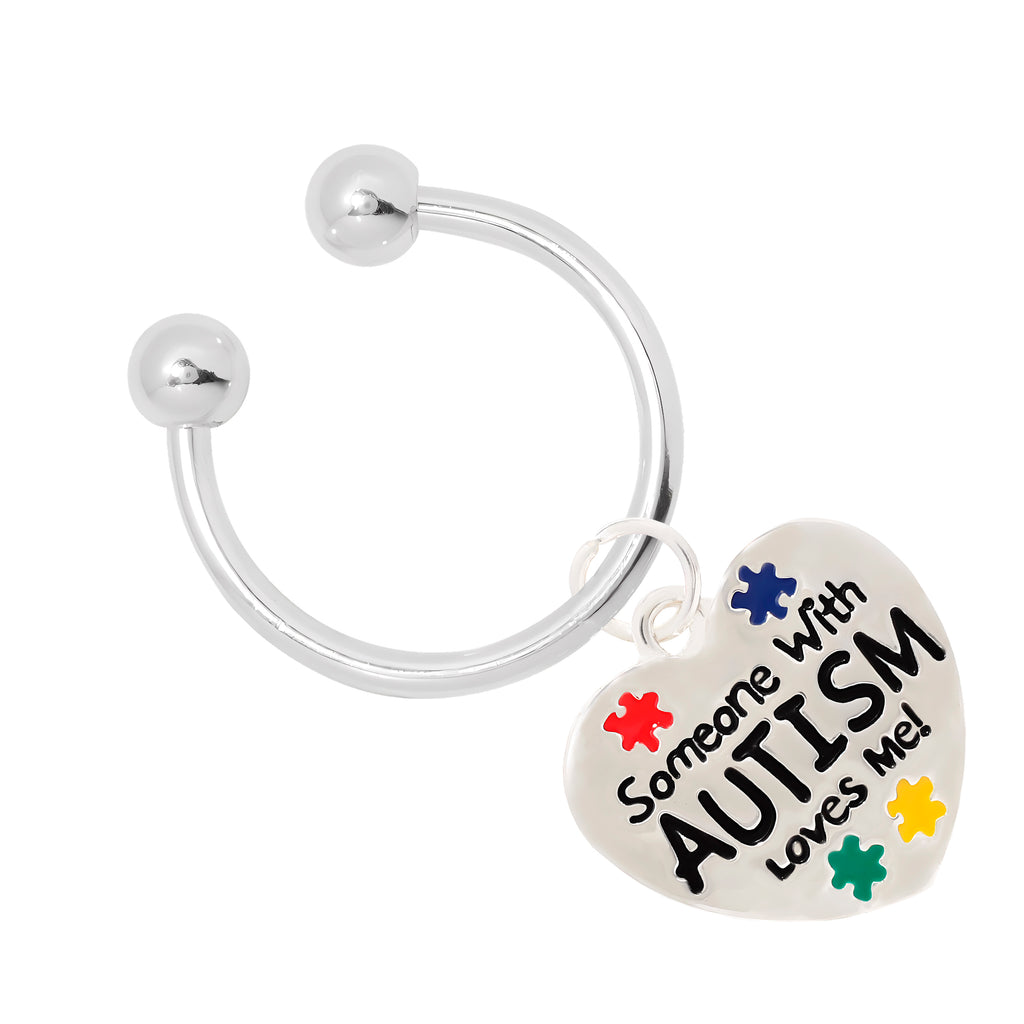 Someone With Autism Loves Me Horseshoe Key Chains Fundraising For A Cause