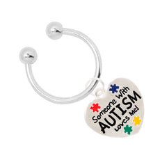 Load image into Gallery viewer, Someone With Autism Loves Me Horseshoe Key Chains