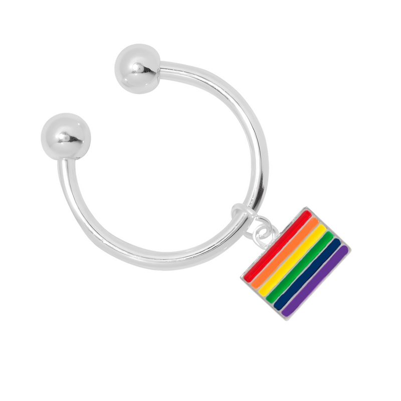 Rainbow Rectangle Gay Pride Flag Key Chains - Fundraising For A Cause