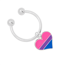 Load image into Gallery viewer, Bisexual Heart Shaped Key Chains - Fundraising For A Cause
