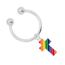 Load image into Gallery viewer, Rainbow Cross Gay Pride Key Chains - Fundraising For A Cause