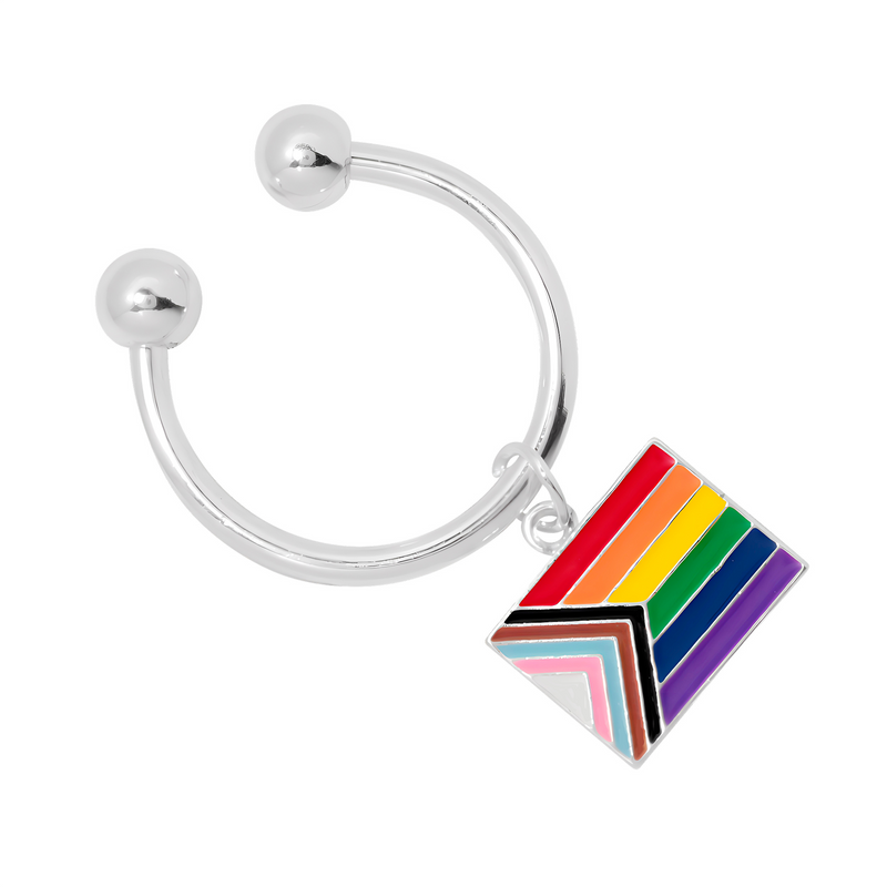 Daniel Quasar Progress Pride Flag Horseshoe Style Key Chains - Fundraising For A Cause
