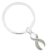 Load image into Gallery viewer, Gray Ribbon Bulk Split Style Key Chains Wholesale