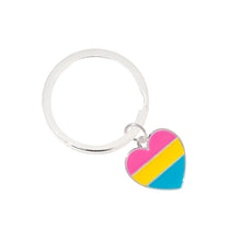 Load image into Gallery viewer, Pansexual Heart Pride Split Ring Key Chains - Fundraising For A Cause