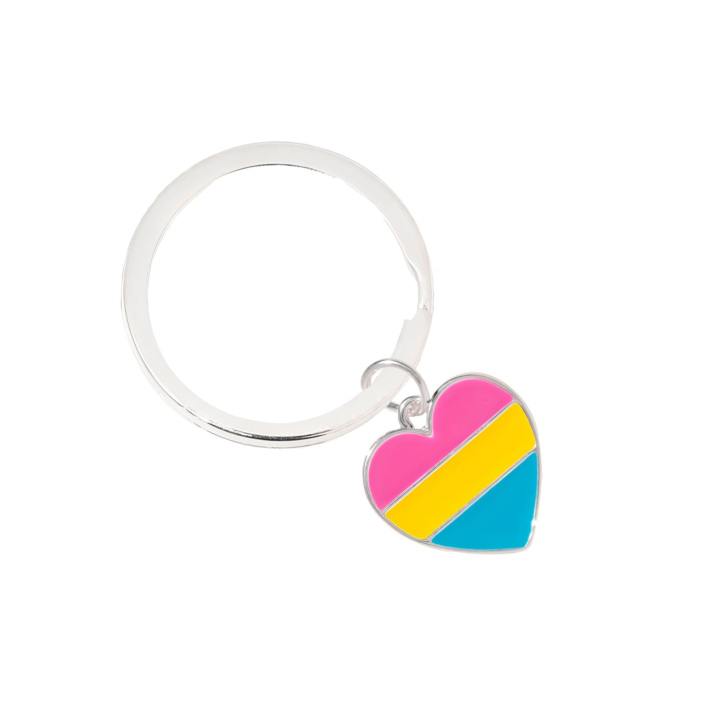 Pansexual Heart Pride Split Ring Key Chains - Fundraising For A Cause
