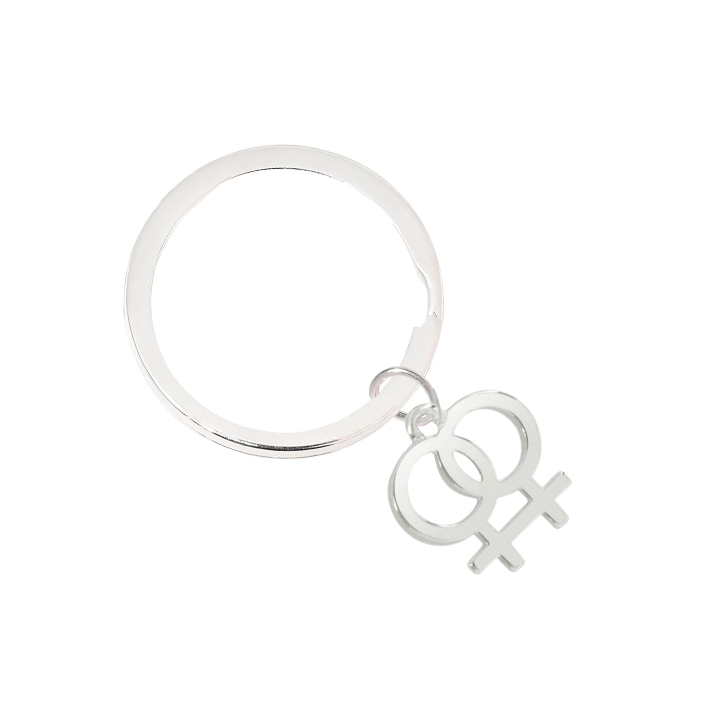 Same Sex Female Lesbian Symbol Split Ring Key Chains, Wholesale Gay Pride Jewelry