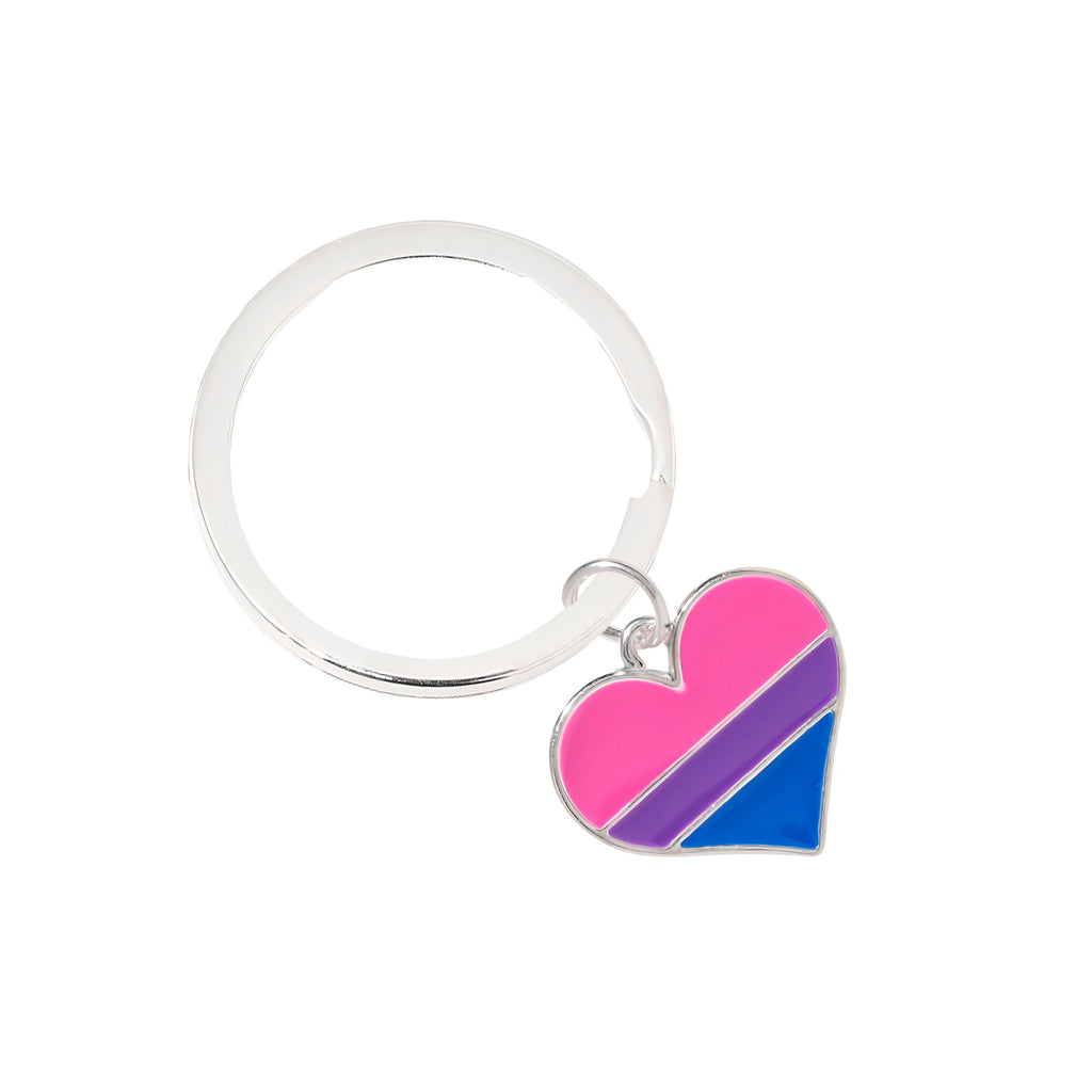 Bisexual Heart Shaped Split Ring Key Chains - Fundraising For A Cause