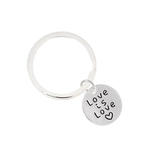 Load image into Gallery viewer, Love Is Love Circle Charm Split Ring Key Chains - Fundraising For A Cause