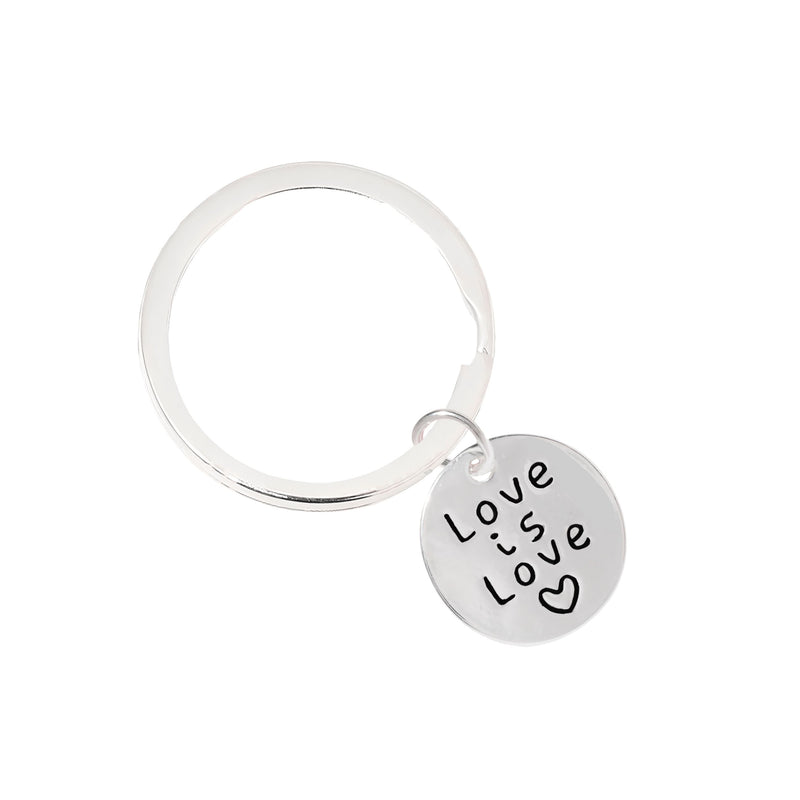 Love Is Love Circle Charm Split Ring Key Chains - Fundraising For A Cause