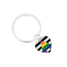 Load image into Gallery viewer, Straight Ally LGBTQ Pride Heart Split Ring Key Chains