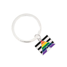 Load image into Gallery viewer, Straight Ally LGBTQ Pride Rectangle Flag Split Ring Key Chains - Fundraising For A Cause