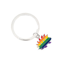 Load image into Gallery viewer, Libertarian Rainbow Porcupine Split Ring Key Chains - Fundraising For A Cause