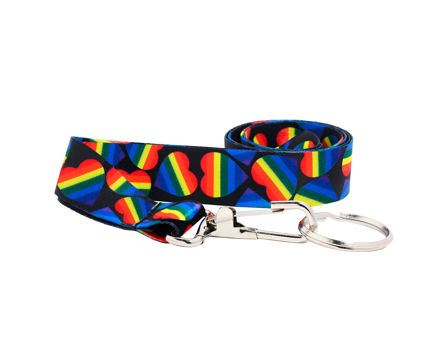 Bulk Rainbow Heart Lanyards Wholesale, Bulk LGBTQ Badge Holders