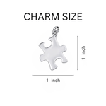 Large Autism Awareness Puzzle Piece Leather Cord Bracelets - Fundraising For A Cause