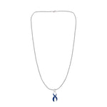 Large Dark Blue Ribbon Necklaces - Fundraising For A Cause