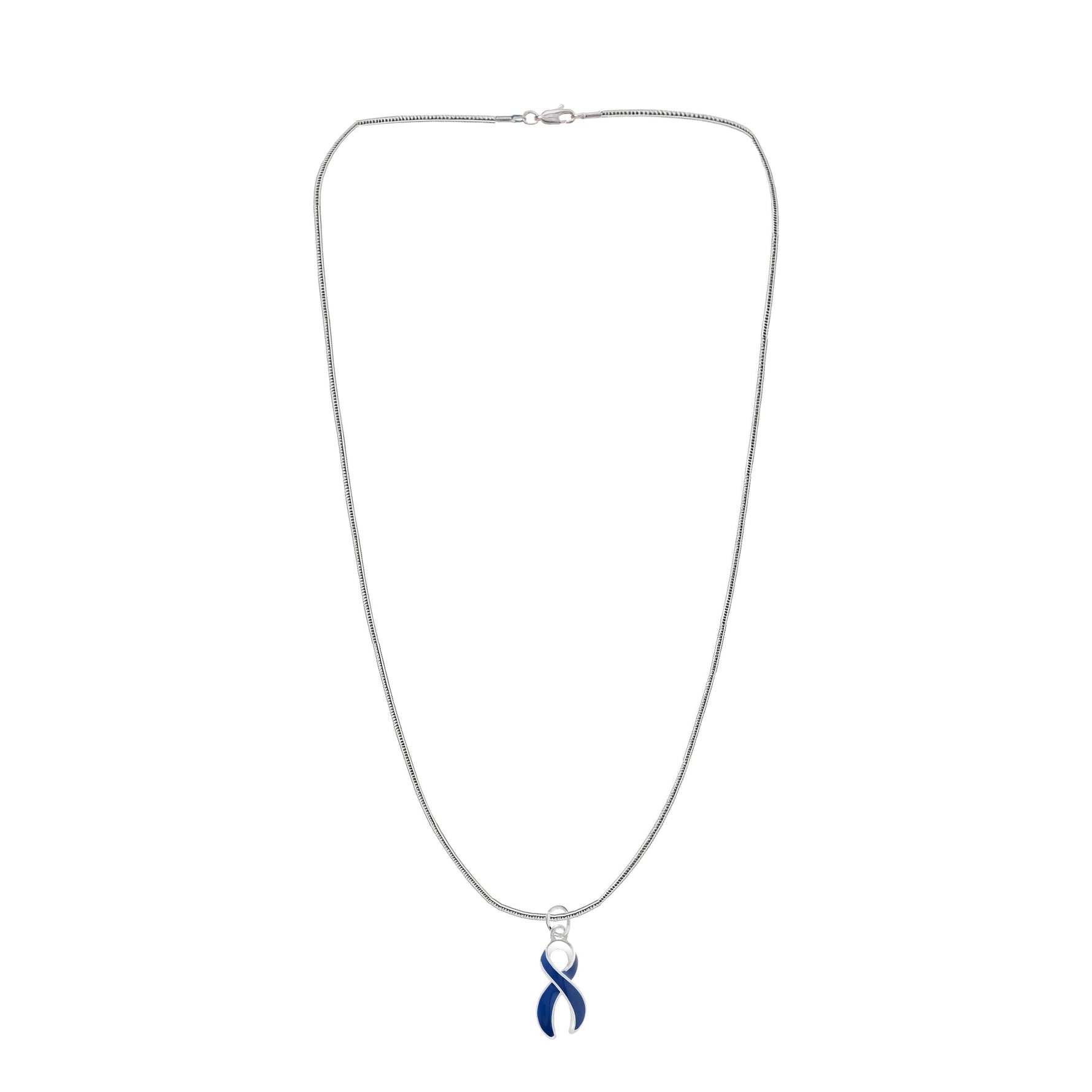 Large Dark Blue Ribbon Necklaces - Fundraising For A Cause