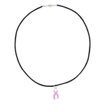 Large Lavender Ribbon Leather Black Cord Necklaces - Fundraising For A Cause