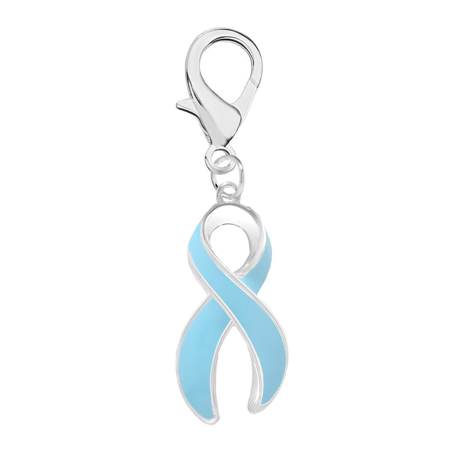 Large Light Blue Ribbon Hanging Charms - Fundraising For A Cause