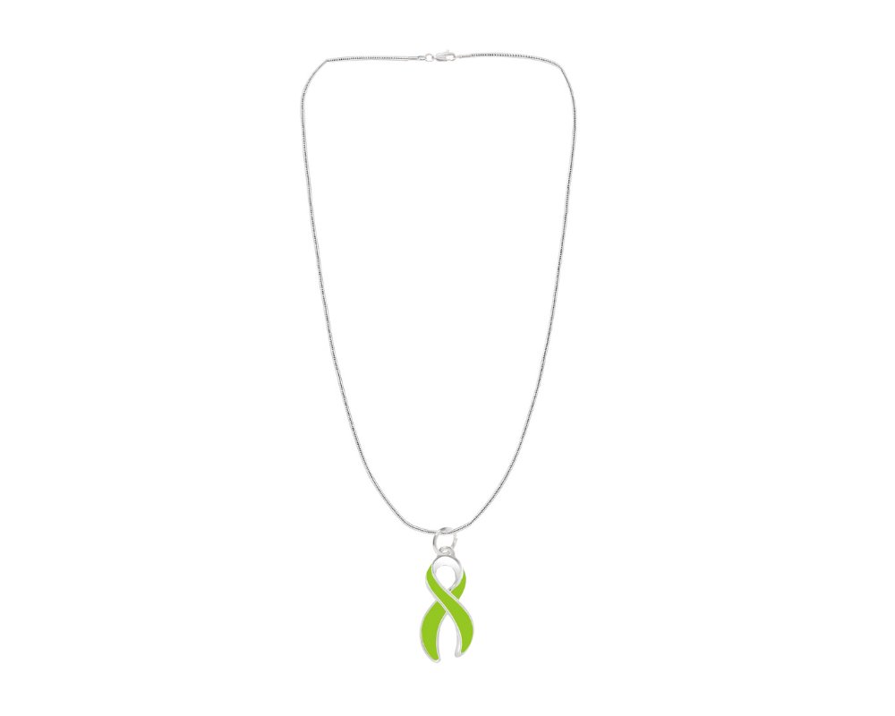 Large Lime Green Ribbon Necklaces - Fundraising For A Cause