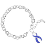 Large Periwinkle Ribbon Awareness Chunky Charm Bracelets - Fundraising For A Cause