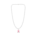 Large Pink Ribbon Leather Cord Necklaces - Fundraising For A Cause