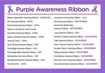 25 Pack Satin Purple Ribbon Awareness Pins (25 Pins) - Fundraising For A Cause