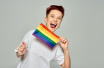 Large Rainbow Flags on a Stick - Fundraising For A Cause