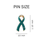 Large Teal Ovarian Cancer Ribbon Pins - Fundraising For A Cause