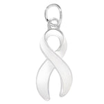 Large White Ribbon Awareness Charms - Fundraising For A Cause
