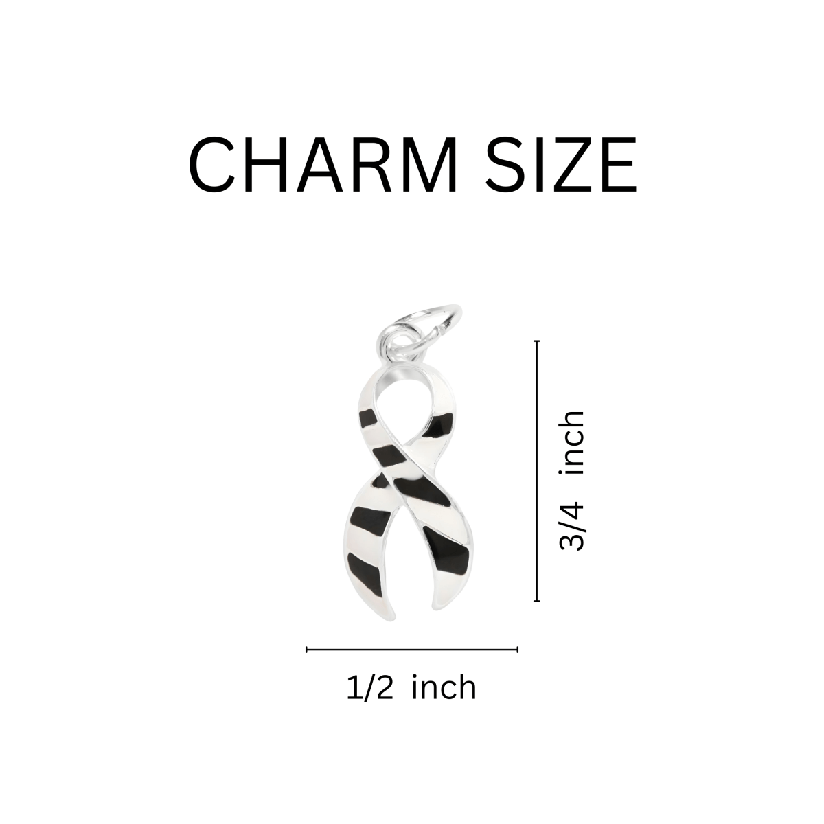 25 Pack Large Zebra Print Ribbon Charms  - Fundraising For A Cause
