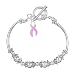 Lavender Ribbon Charm Partial Beaded Bracelets - Fundraising For A Cause