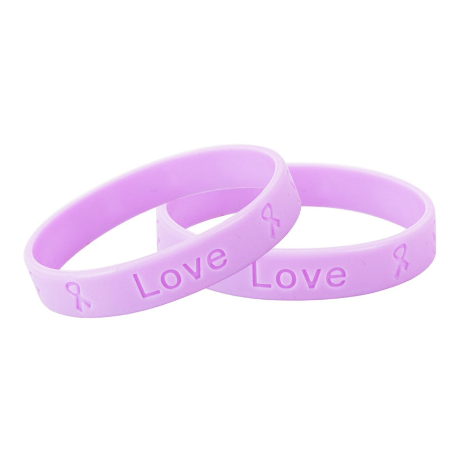 50 Adult Lavender Silicone Bracelet Wristbands - Fundraising For A Cause