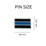 25 Law Enforcement Rectangle Blue Line Pins - Fundraising For A Cause