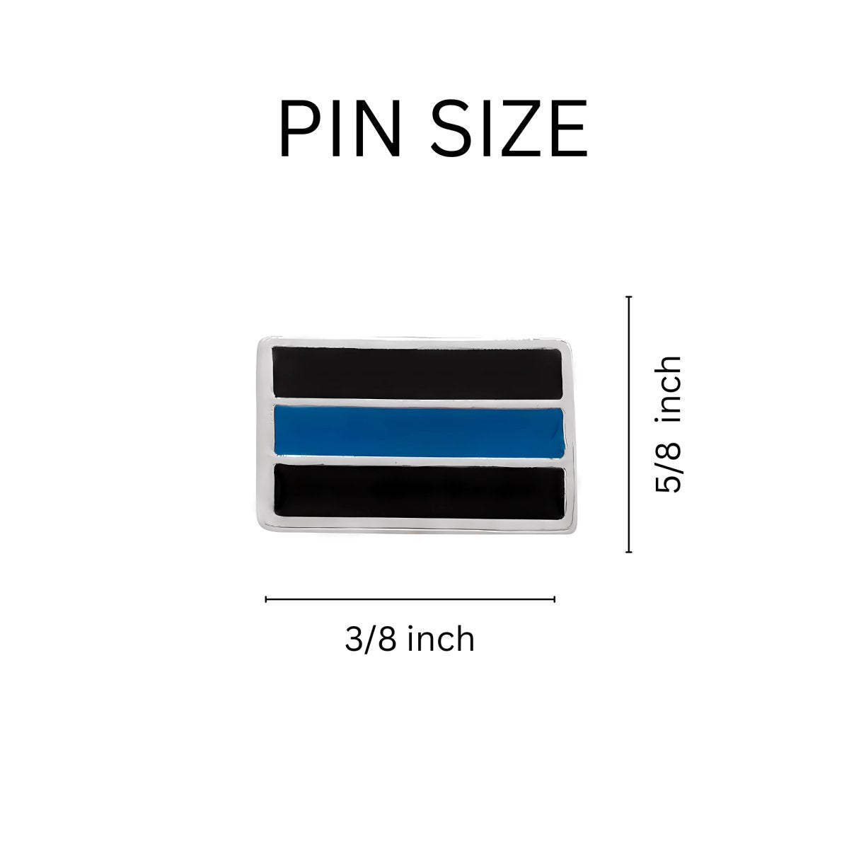 25 Law Enforcement Rectangle Blue Line Pins - Fundraising For A Cause