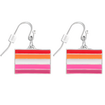 Rectangle Lesbian Sunset Flag Earrings, Lesbian Jewelry Wholesale