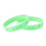 50 Adult Light Green Silicone Bracelet Wristbands - Fundraising For A Cause