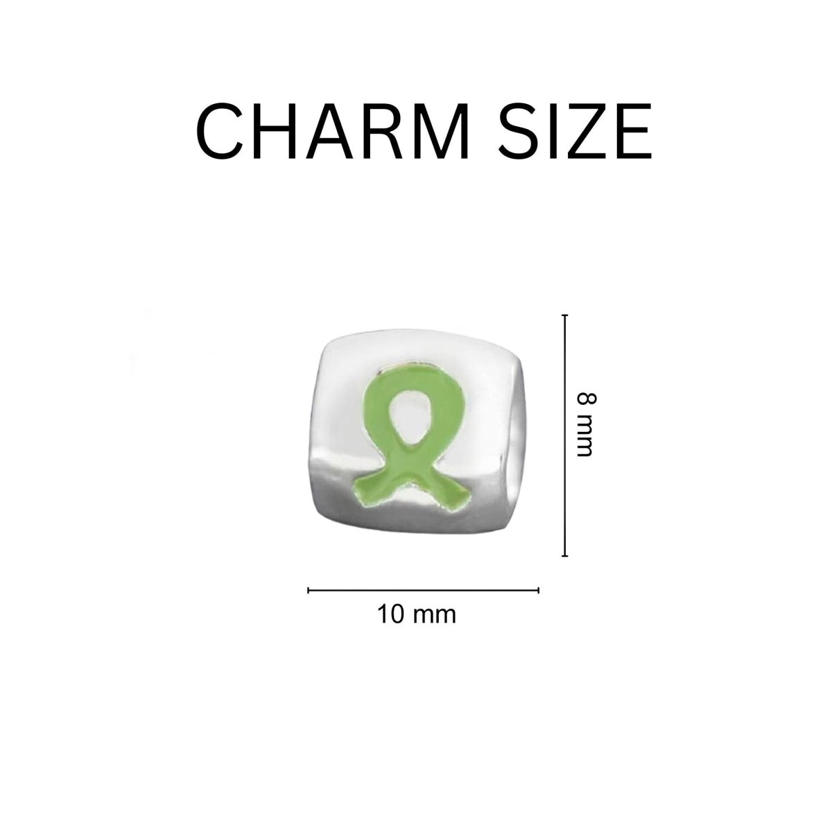 Lime Green Ribbon Barrel Charms - Fundraising For A Cause