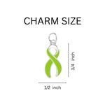Lime Green Ribbon Retractable Charm Bracelets - Fundraising For A Cause