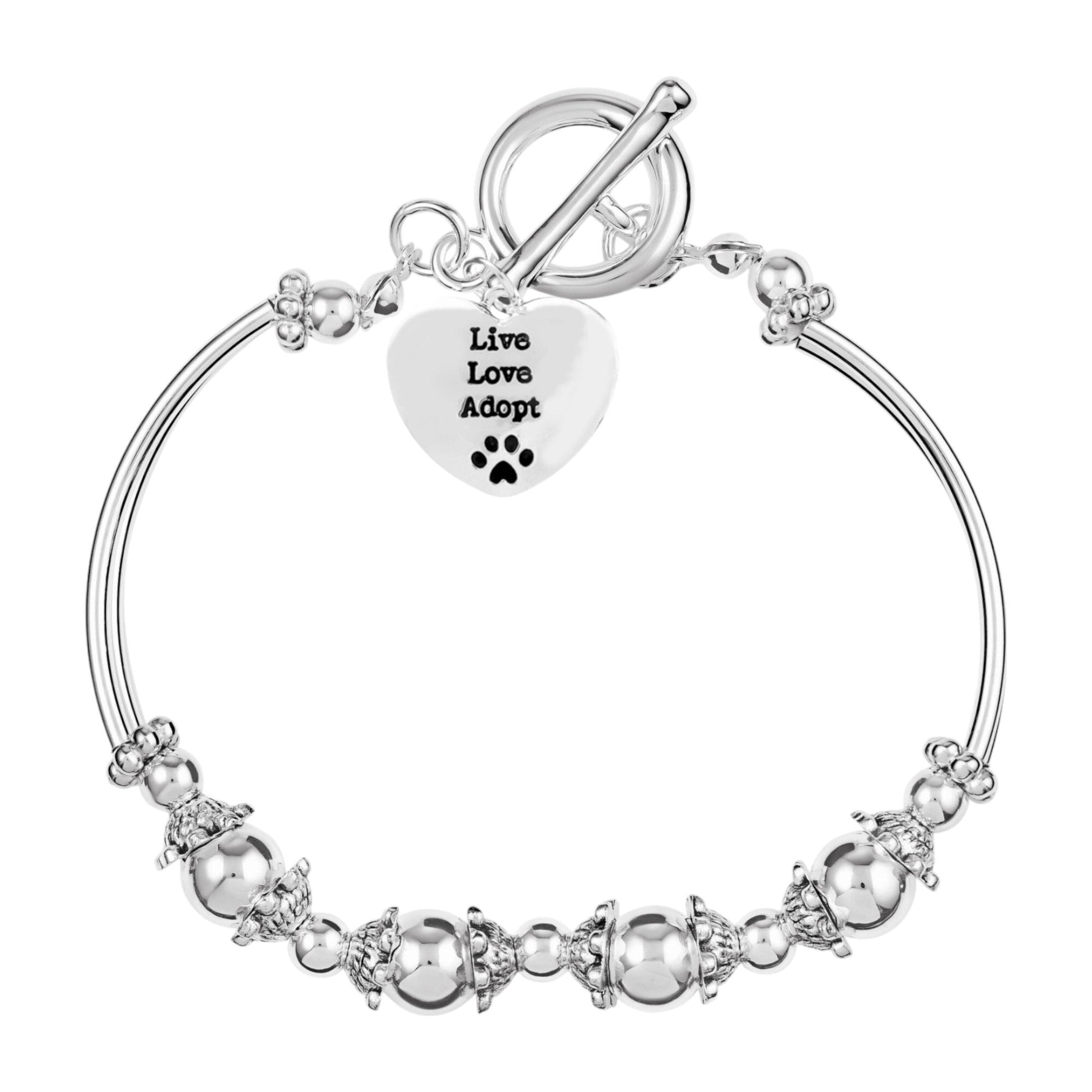 Live Love Adopt Charm Partial Beaded Bracelets - Fundraising For A Cause