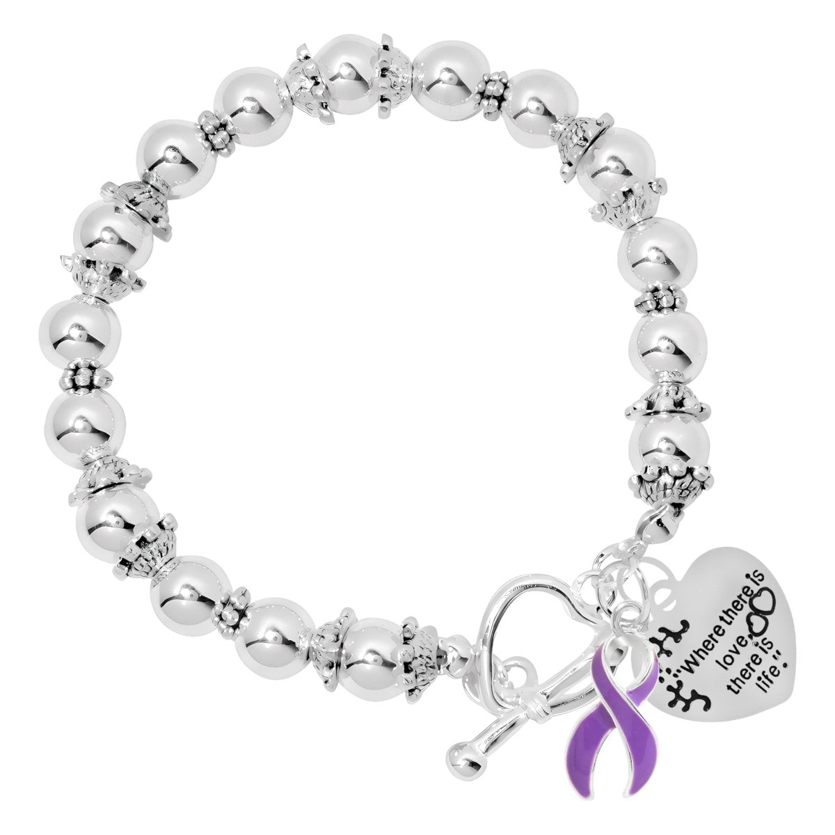 Lupus Awareness Ribbon Charm Where There Is Love Bracelets
